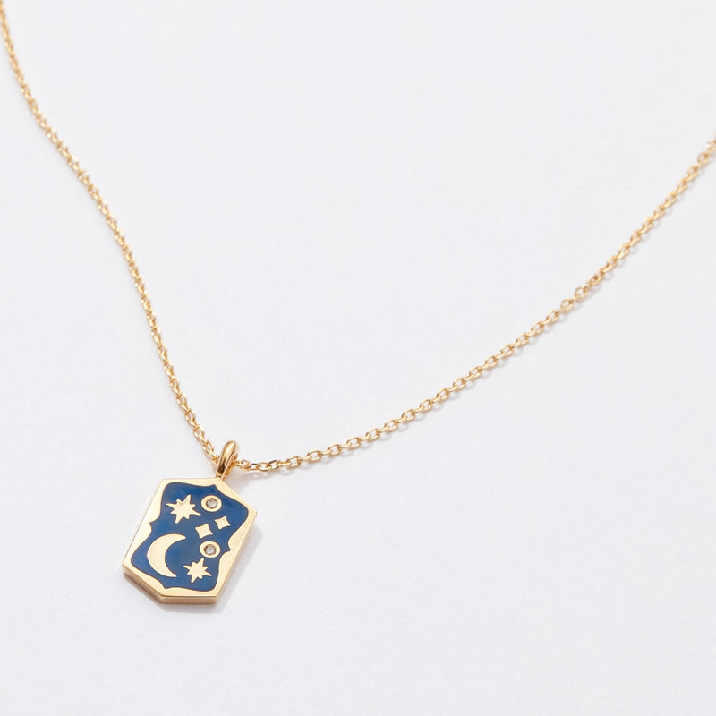 Gold Dipped Starry Night Pendant Necklace