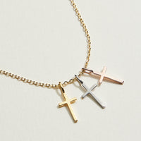 Gold Dipped Triple Cross Necklace | Faith Jewelry
