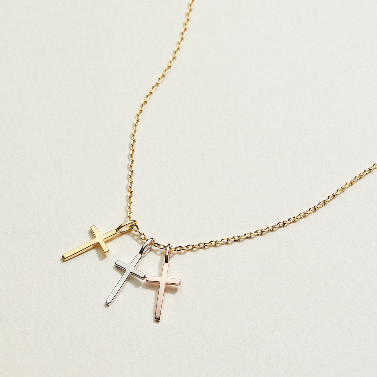 Gold Dipped Triple Cross Necklace | Faith Jewelry