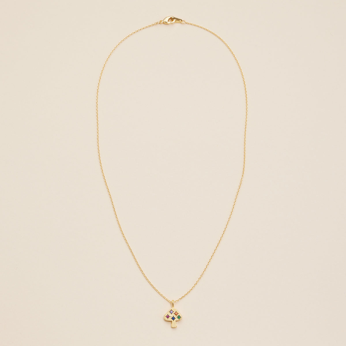 Mushroom Charm Gold Dip Necklace
