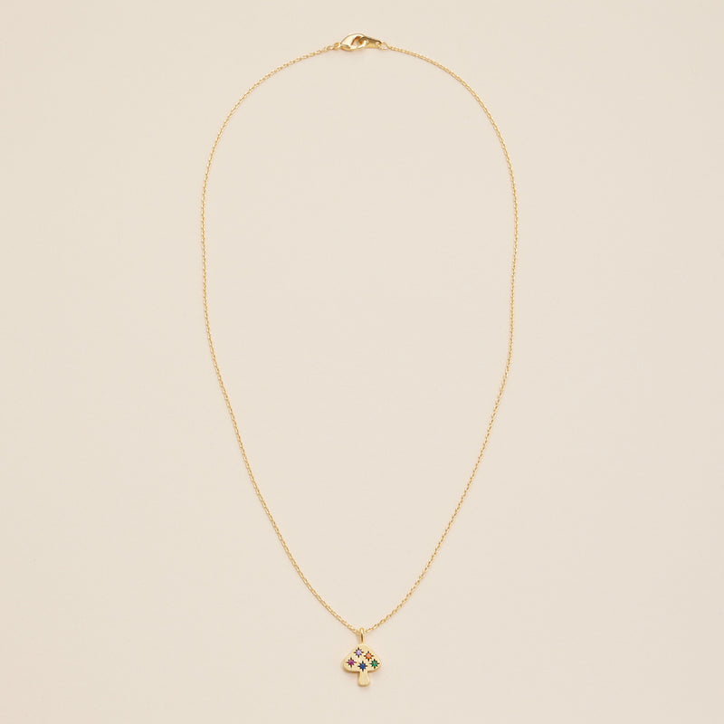 Mushroom Charm Gold Dip Necklace