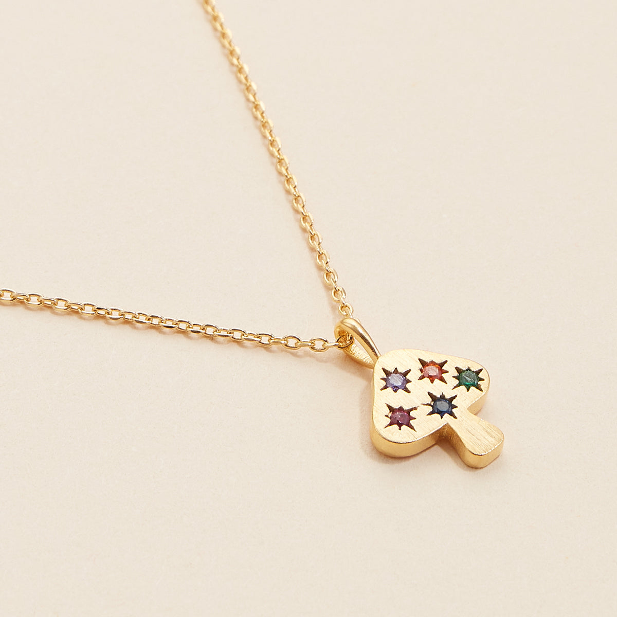 Mushroom Charm Gold Dip Necklace
