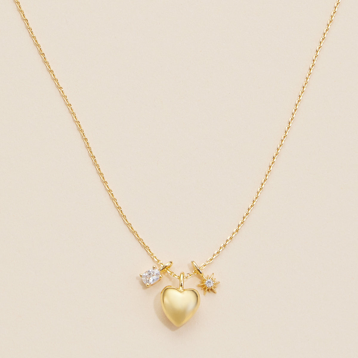 Heart Charm Gold Dip Necklace