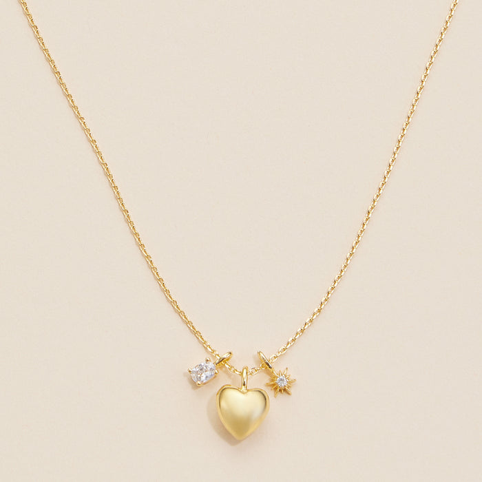 Heart Charm Gold Dip Necklace