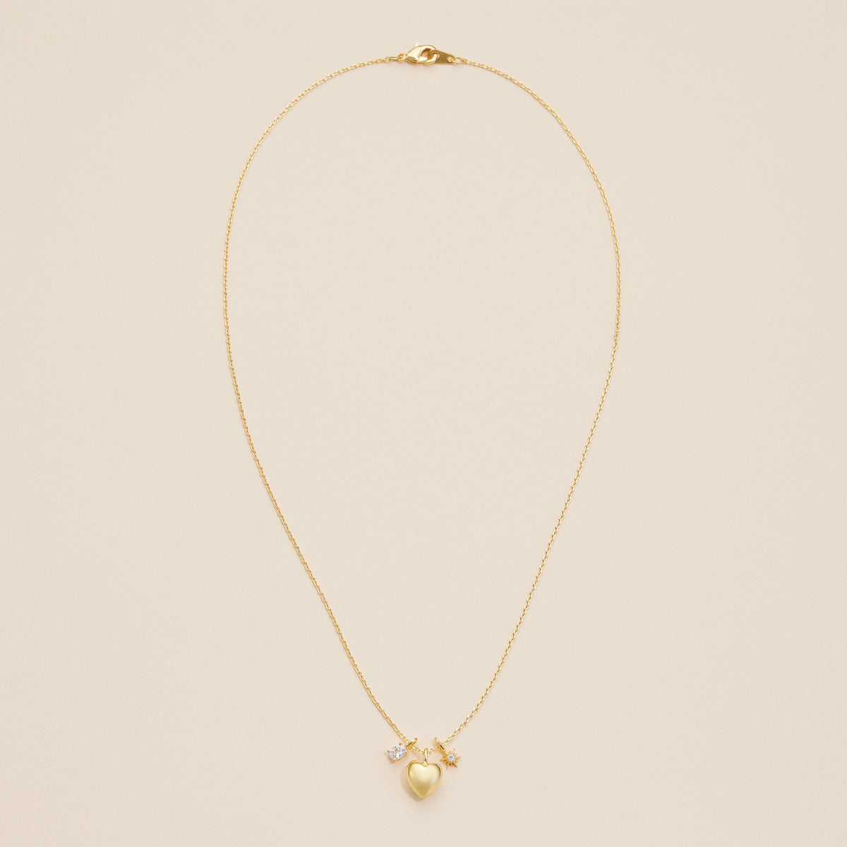 Heart Charm Gold Dip Necklace