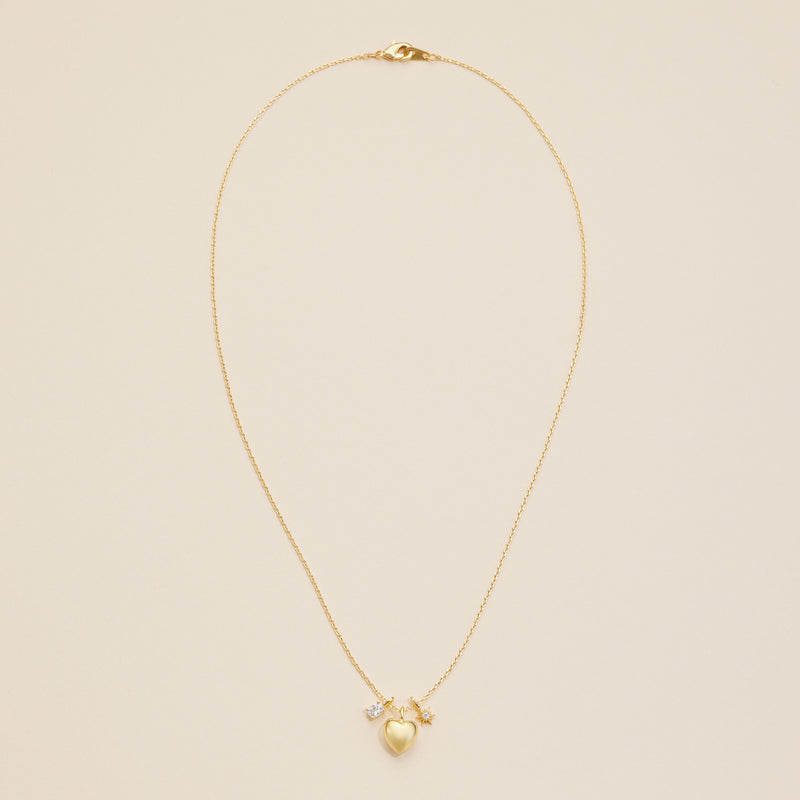 Heart Charm Gold Dip Necklace
