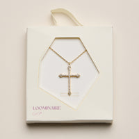 Gold Dipped Large Cross Pendant Necklace