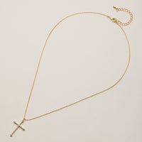 Gold Dipped Large Cross Pendant Necklace