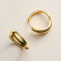Gold-Dipped Textured Hoop Earrings – Modern Layered Design, Made in Korea