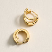 Gold Dipped Double Hoop Earrings