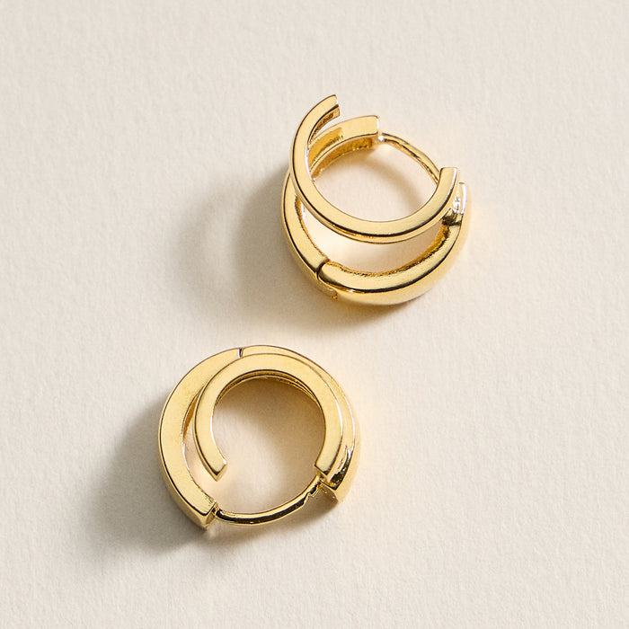 Gold Dipped Double Hoop Earrings