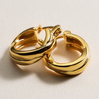 Gold-Dipped Chunky Huggies Earrings