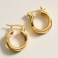 Gold-Dipped Chunky Huggies Earrings