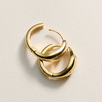Gold-Dipped Hoop Earrings with Star CZ Accents
