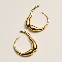 Gold-Dipped Organic Hoop Earrings – Modern Fluid Design