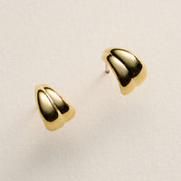 Gold Dipped Dome Hoop Earrings