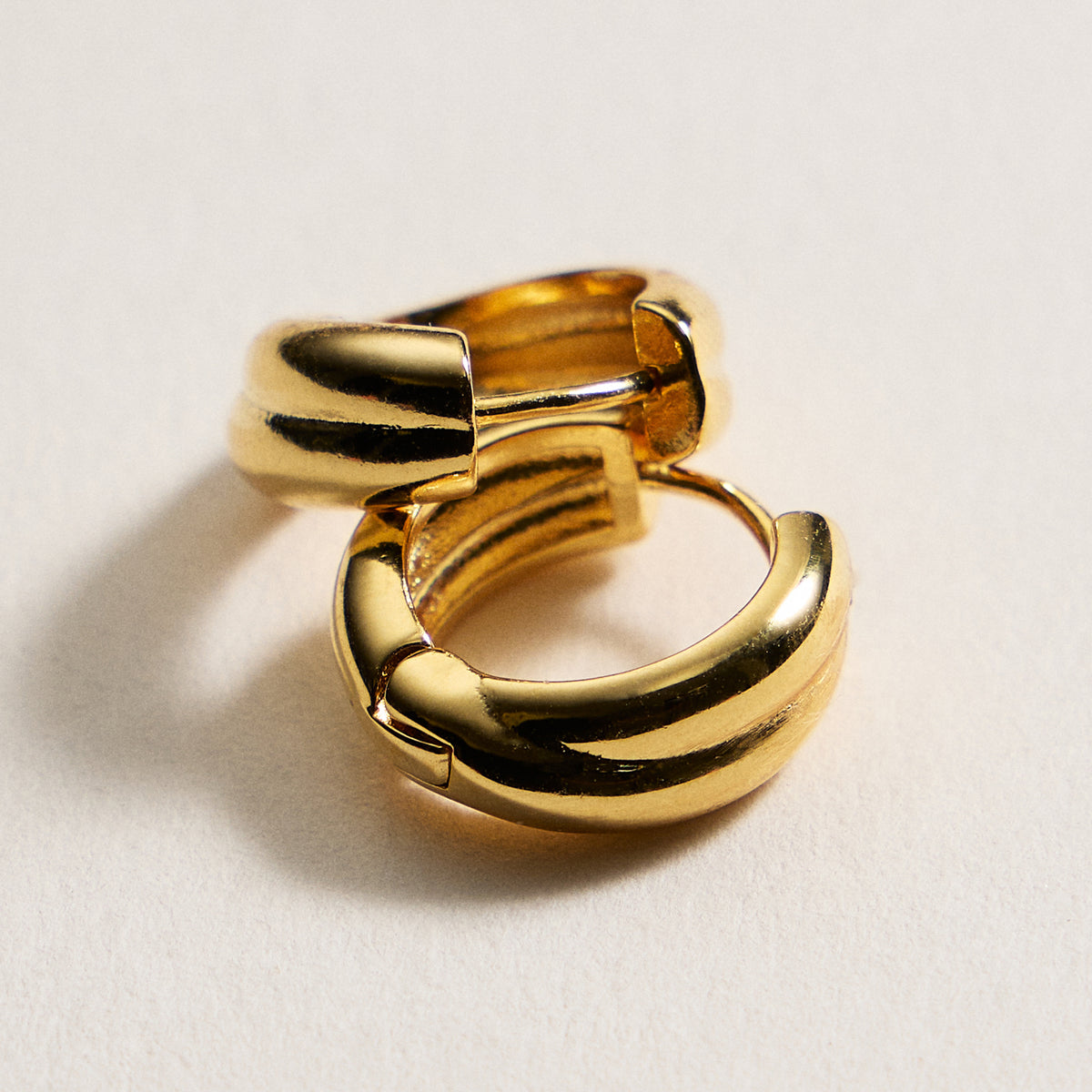 Gold Dipped Chunky Hoop Earrings