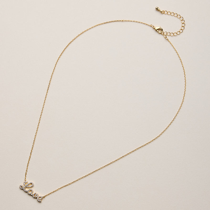 Gold Dipped Love Pendant Necklace