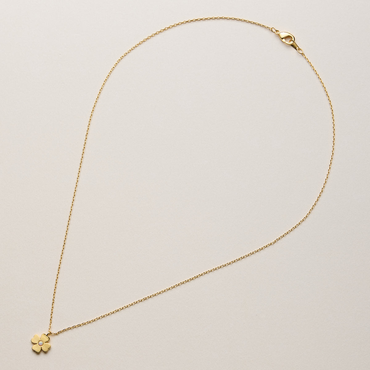 Gold Dipped Clover Opal Pendant Necklace
