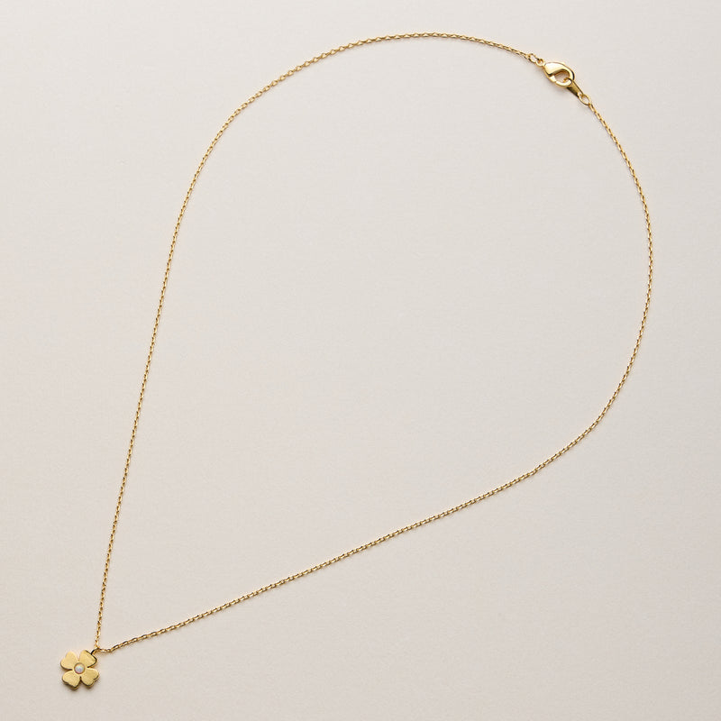 Gold Dipped Clover Opal Pendant Necklace
