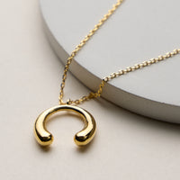 Gold Dipped Horseshoe Pendant Necklace 