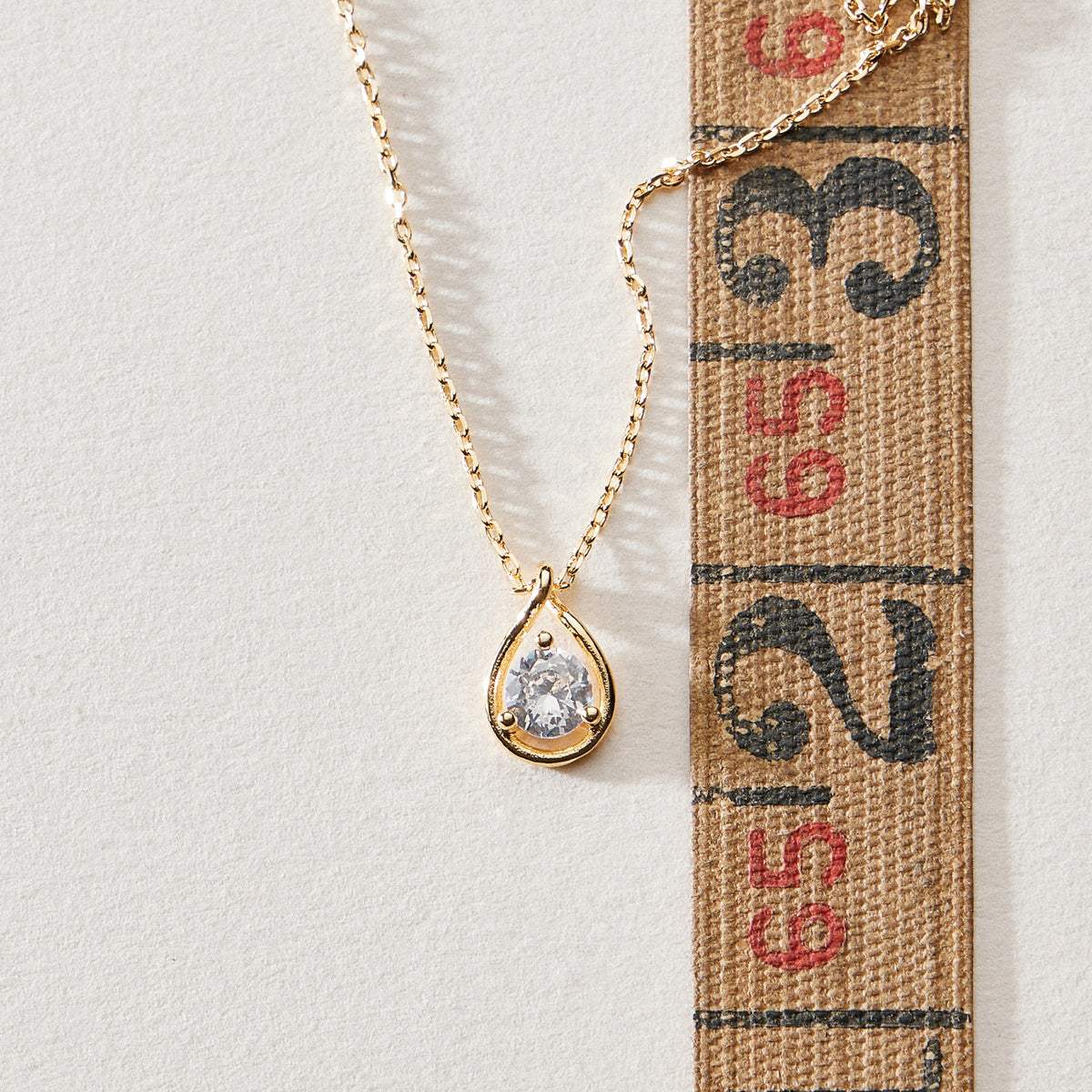 Gold Dipped Teardrop CZ Pendant Necklace