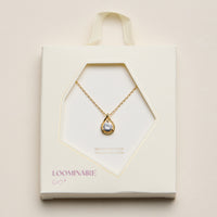 Gold Dipped Teardrop CZ Pendant Necklace