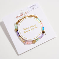'SO LOVED' Elastic Bead Bracelet with Accents