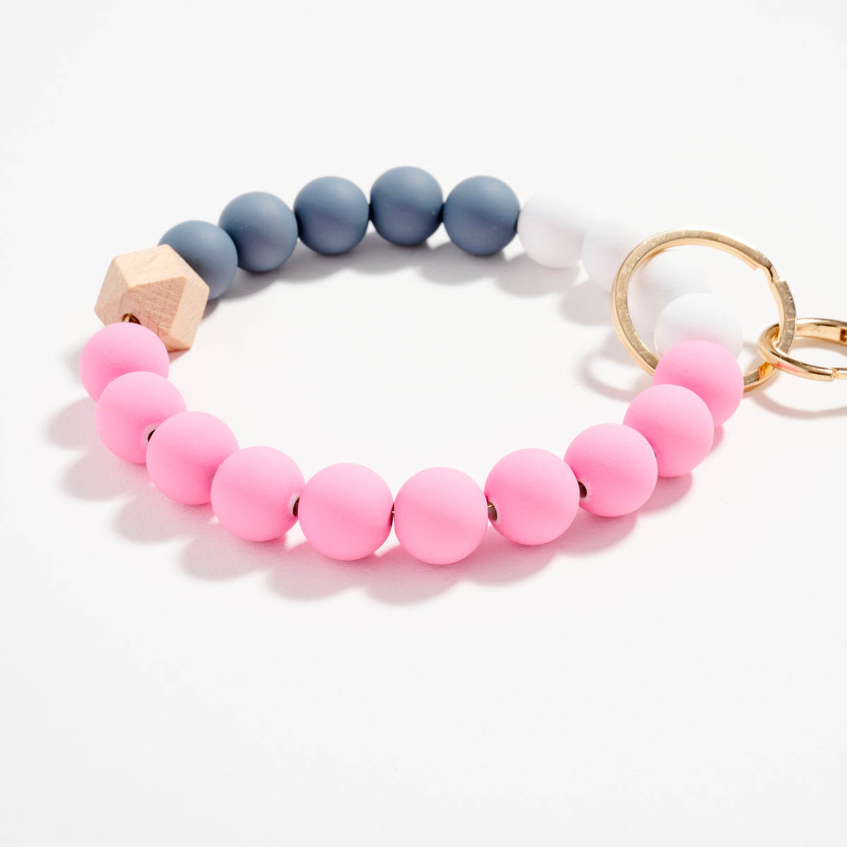 Beaded Bracelet Keychain with Tassel – Silicone Bead Wristlet Key Ring for Women