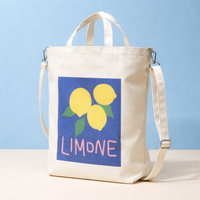 Limone Canvas Tote Bag – Zip-Top Crossbody & Shoulder Bag