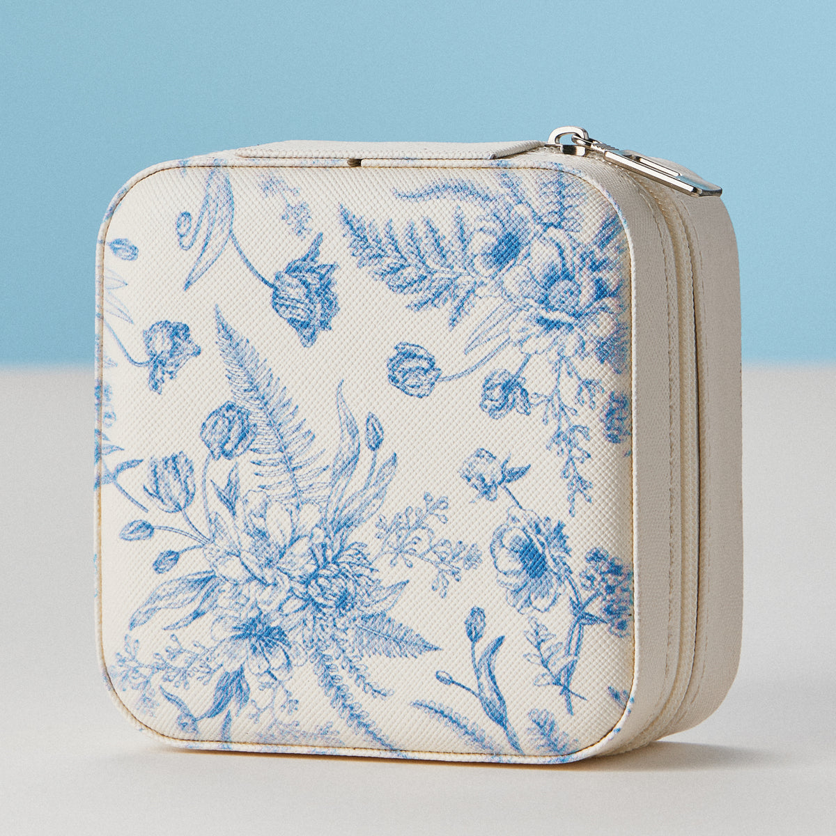 Floral Toile Jewelry Travel Case