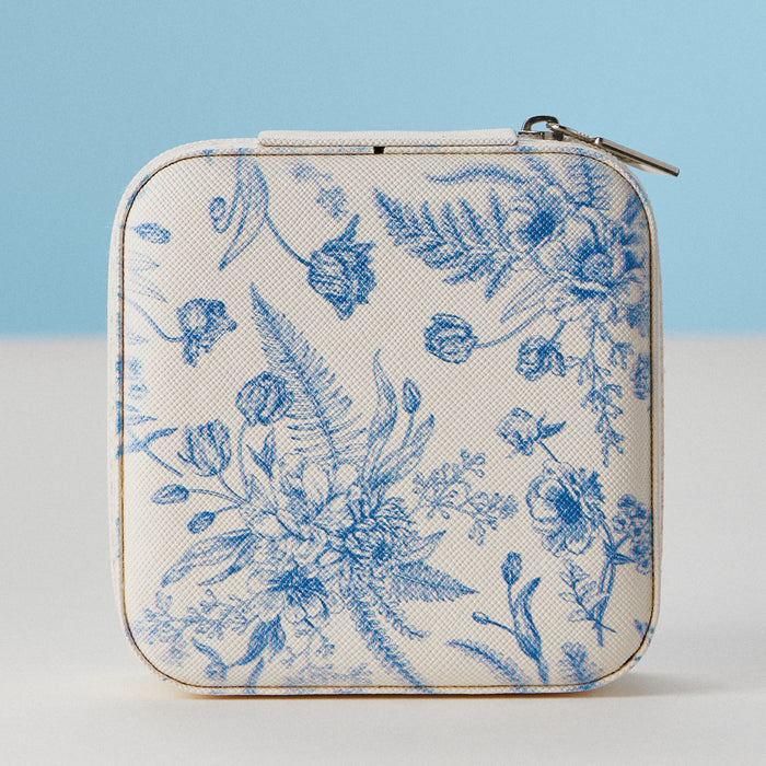 Floral Toile Jewelry Travel Case