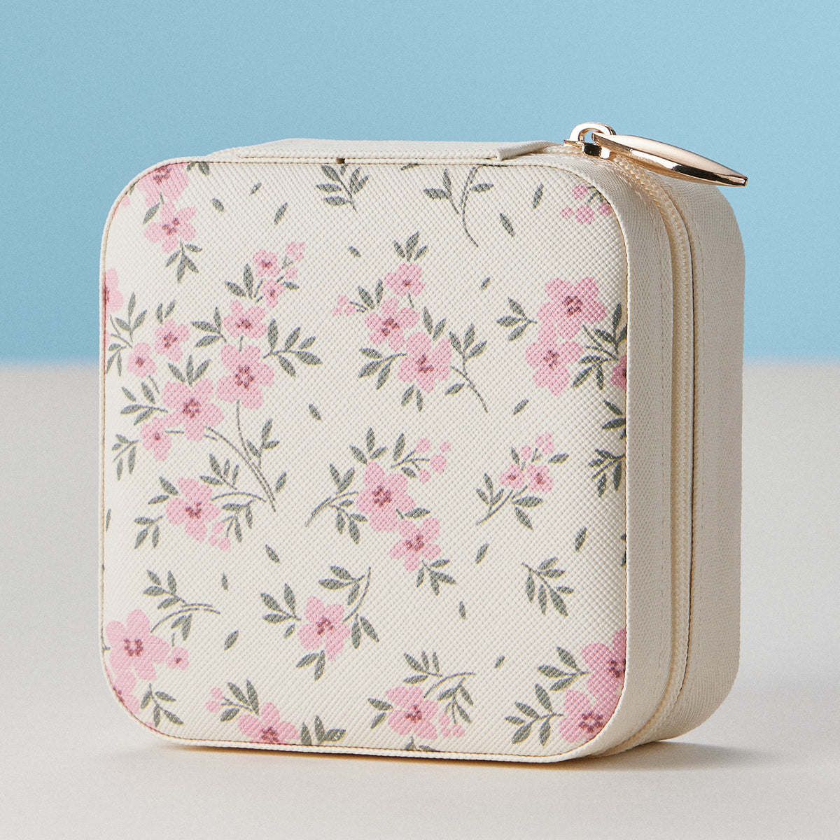 Multi Color Flower Pattern Jewelry Box -Travel Size