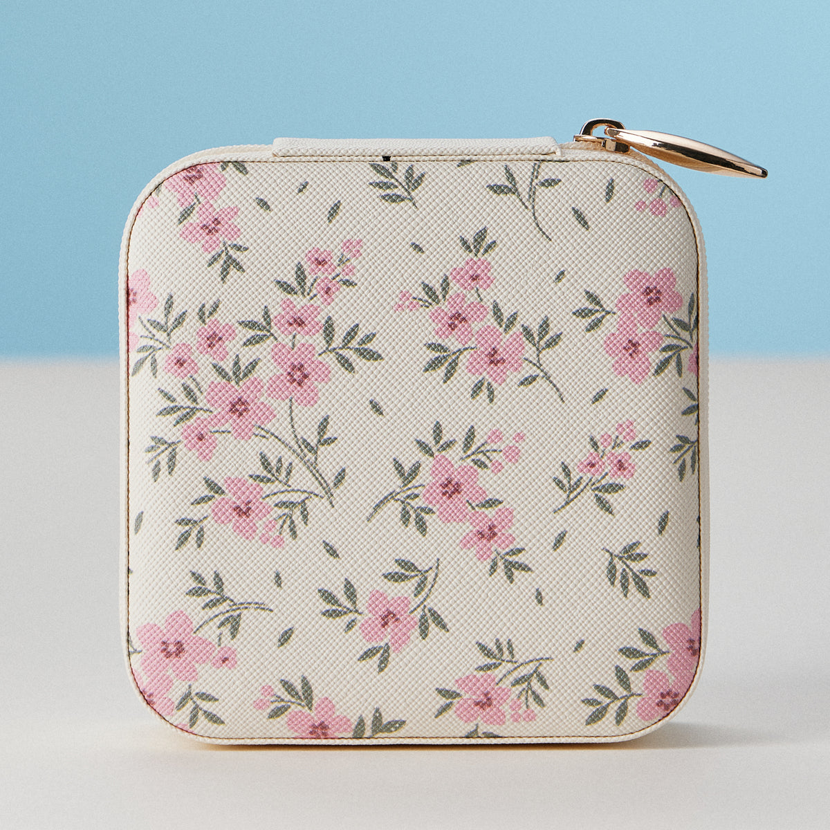 Multi Color Flower Pattern Jewelry Box -Travel Size