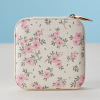 Multi Color Flower Pattern Jewelry Box -Travel Size