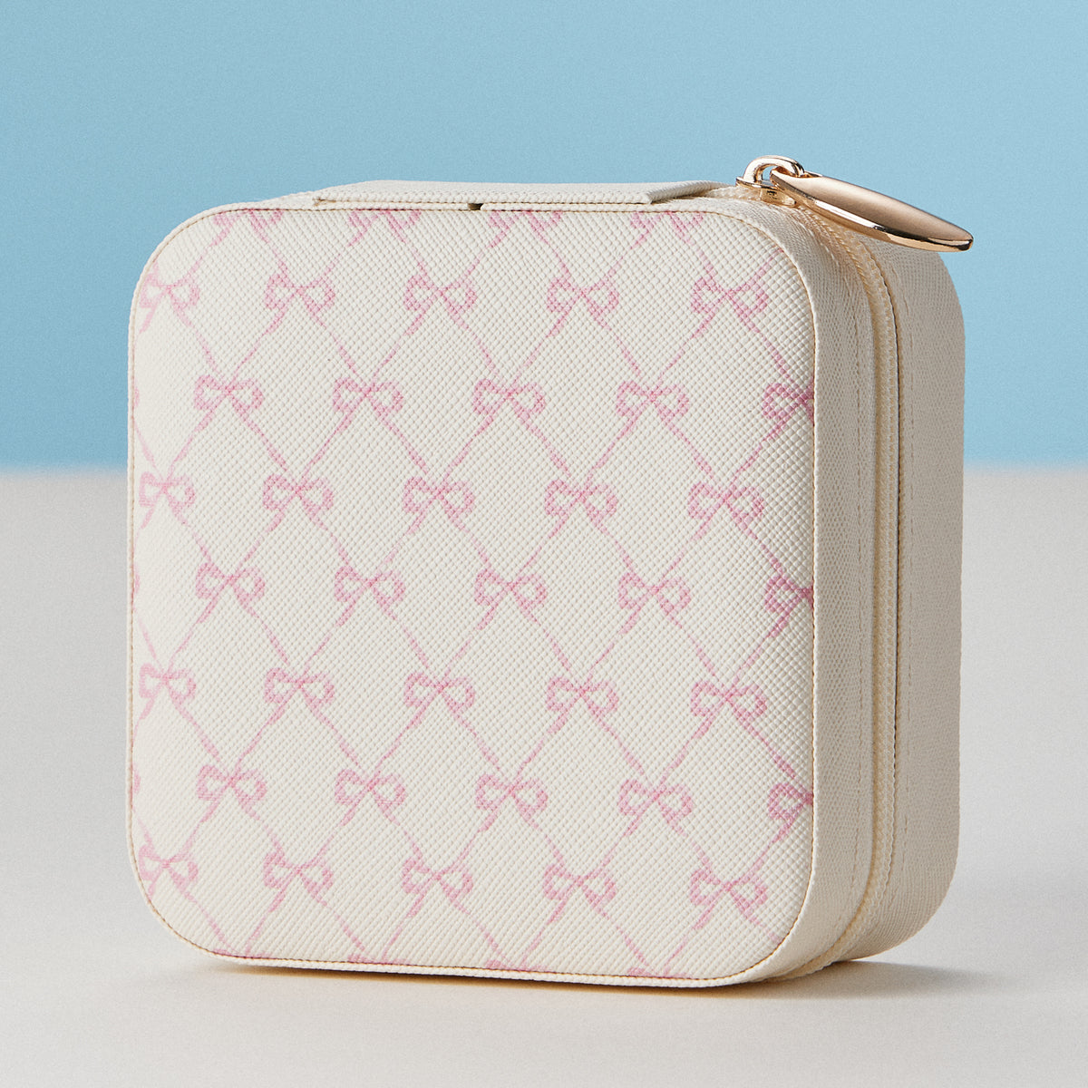 Bow Print Travel Jewelry Case