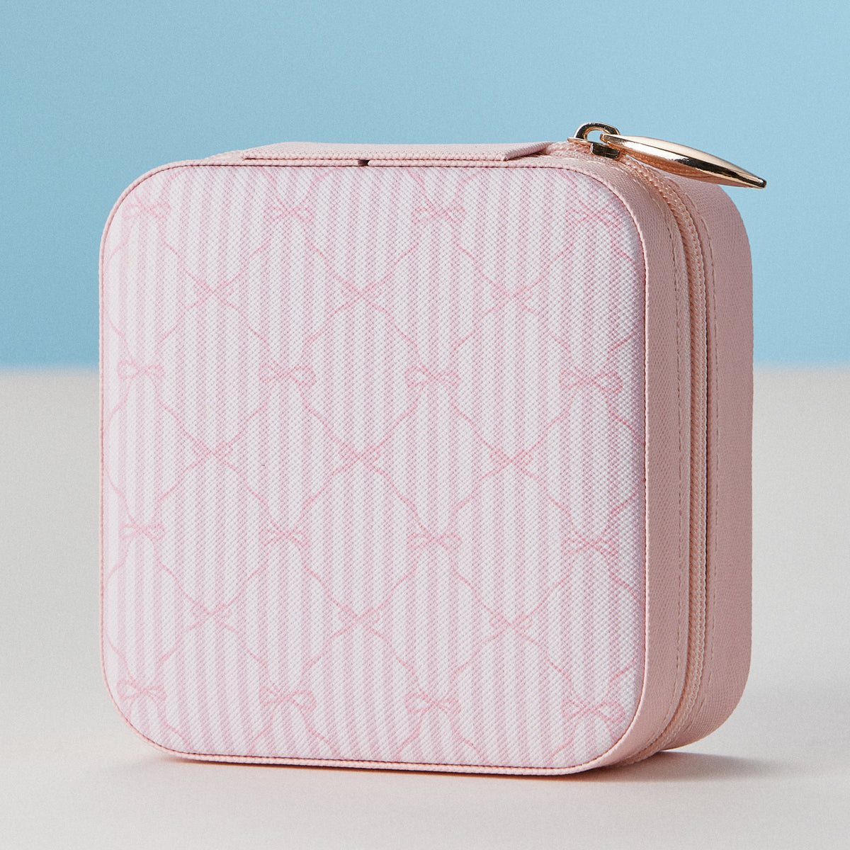 Bow Print Travel Jewelry Case