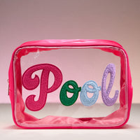 Clear PVC Beach and Pool Bag with Fabric Letters
