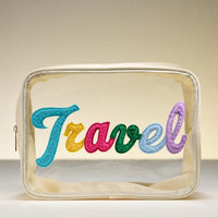 Clear PVC Beach and Pool Bag with Fabric Letters