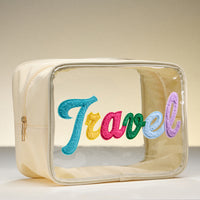 Clear PVC Beach and Pool Bag with Fabric Letters