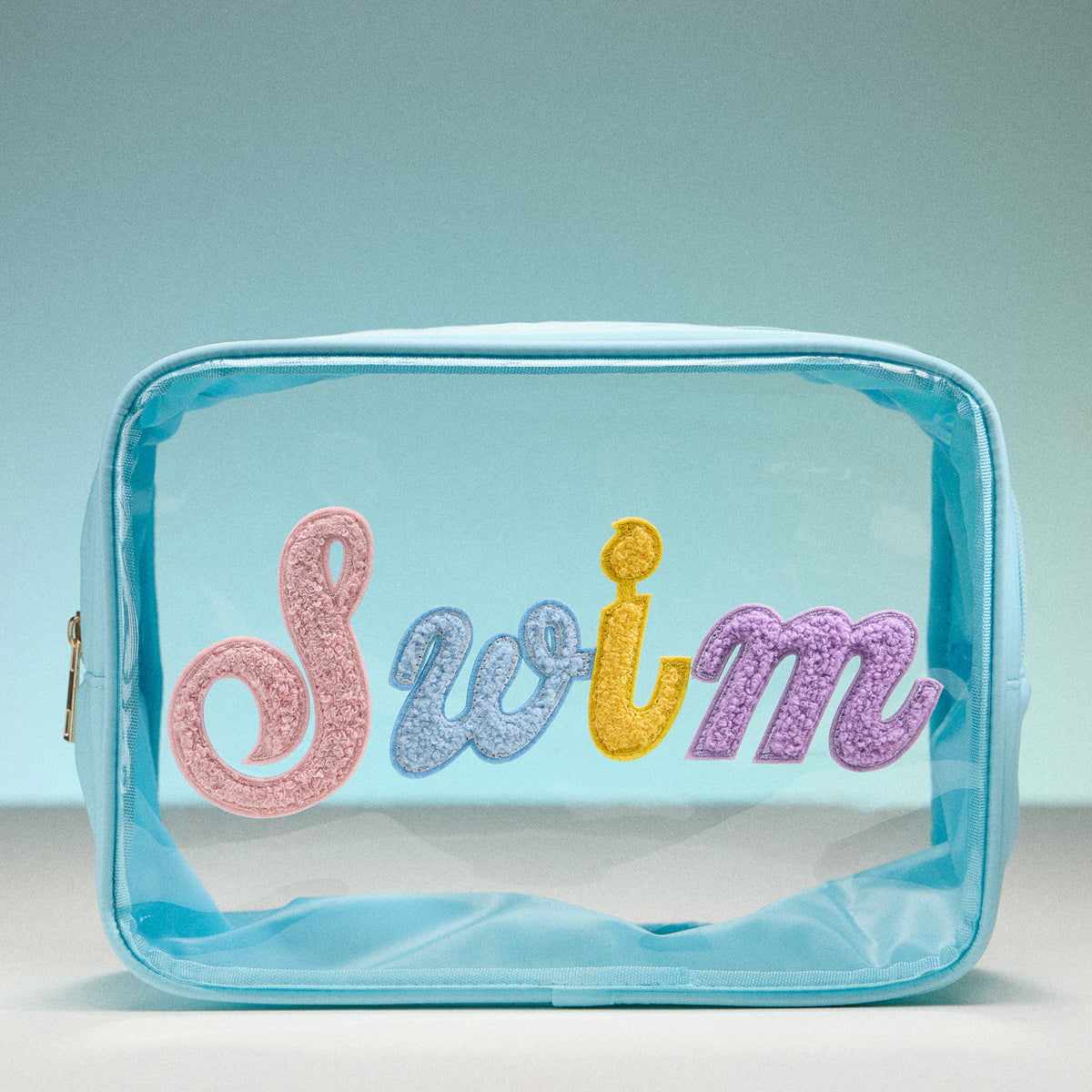 Clear PVC Beach and Pool Bag with Fabric Letters
