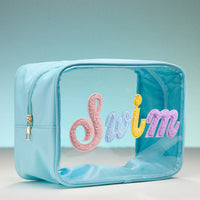 Clear PVC Beach and Pool Bag with Fabric Letters