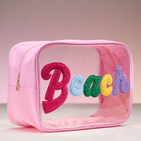 Clear PVC Beach and Pool Bag with Fabric Letters
