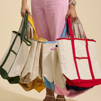 Ecofriendly Basic Cotton Canvas Everywhere Carry Tote Bag with Charm Holder