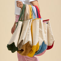 Ecofriendly Basic Cotton Canvas Everywhere Carry Tote Bag with Charm Holder