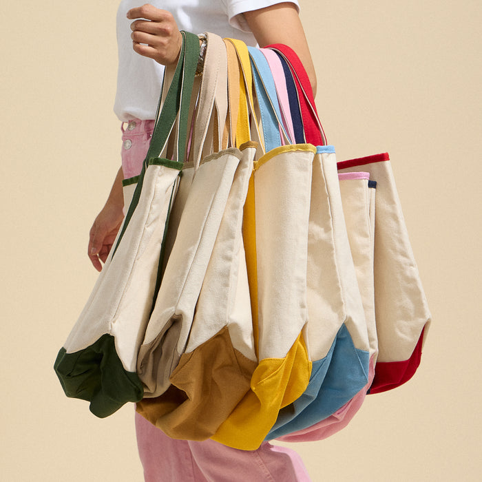 Ecofriendly Basic Cotton Canvas Everywhere Carry Tote Bag with Charm Holder