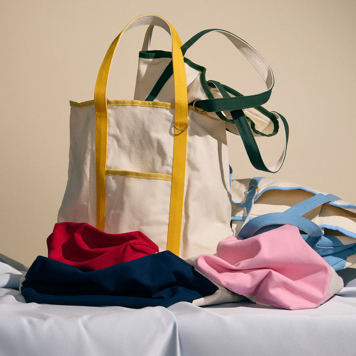 Ecofriendly Basic Cotton Canvas Everywhere Carry Tote Bag with Charm Holder