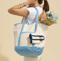Ecofriendly Basic Cotton Canvas Everywhere Carry Tote Bag with Charm Holder