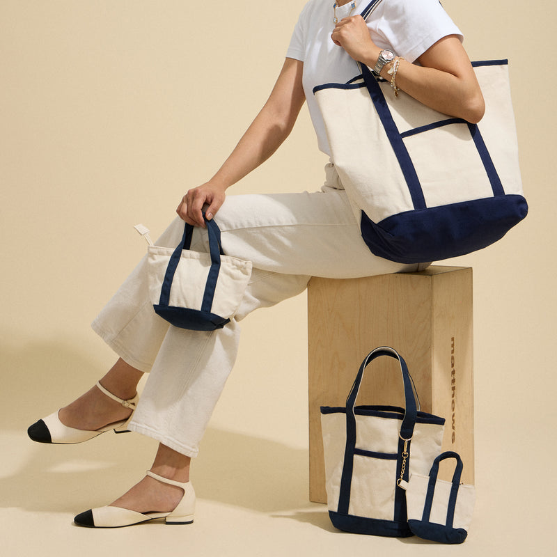 Ecofriendly Basic Cotton Canvas Everywhere Carry Tote Bag with Charm Holder