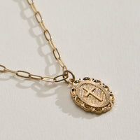 Gold Cross Pendant on Paperclip Chain Necklace -  18K Gold Dipped